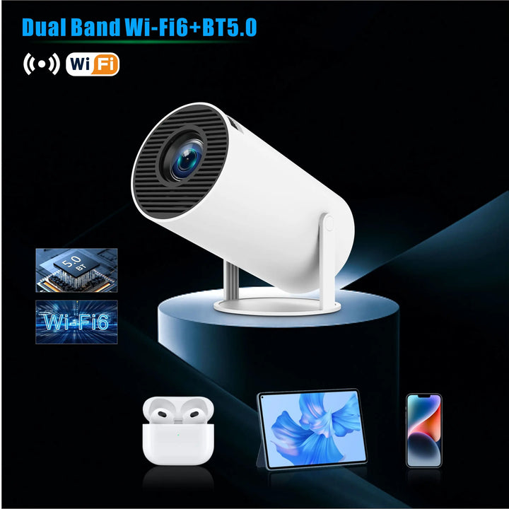 Salange Mini Projector HY300 PRO Android 11 Dual Wifi6 260ANSI Allwinner H713 BT5.0 1080P 1280*720P Home Cinema Outdoor Projetor