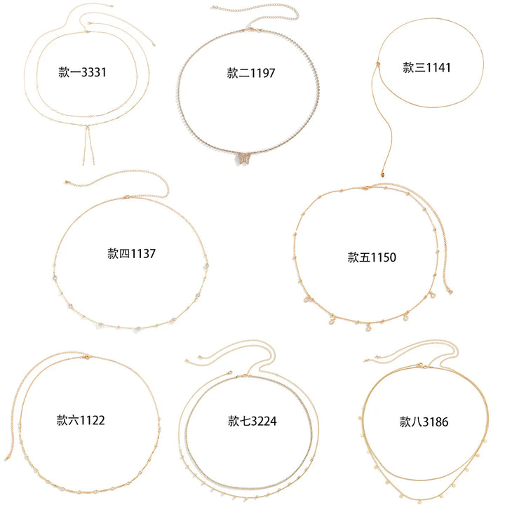 Hip Hop Fashion Metal Double Layer Chain Sexy Pants Chain Body Chain Imitation Crystal Fashion Sexy Adjustable Waist Chain 2023