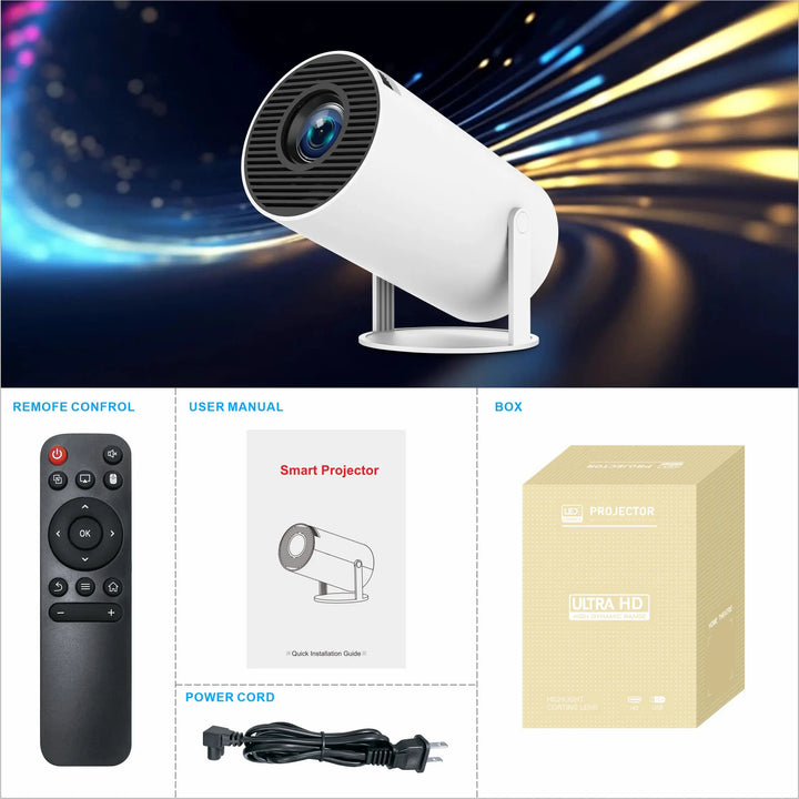 Salange Mini Projector HY300 PRO Android 11 Dual Wifi6 260ANSI Allwinner H713 BT5.0 1080P 1280*720P Home Cinema Outdoor Projetor